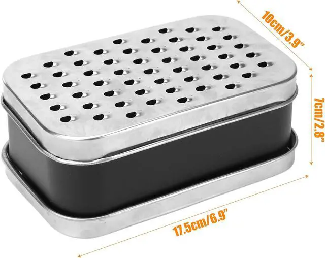 Alt view image 2 of 7 - 2 In 1 Cheese Grater with Container and Lid Metal Handheld with Storage Box Stainless Steel Citrus Lemon Zester, Fruit Vegetable Onion Choppers, Airtight Includes Hand Peelers, Grinder, Shredder