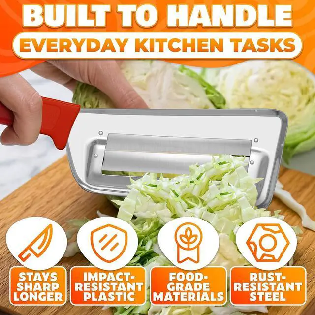 Alt view image 3 of 7 - Cabbage Shredder with Dual Blade, 11.8 Inch Stainless Steel Slicer