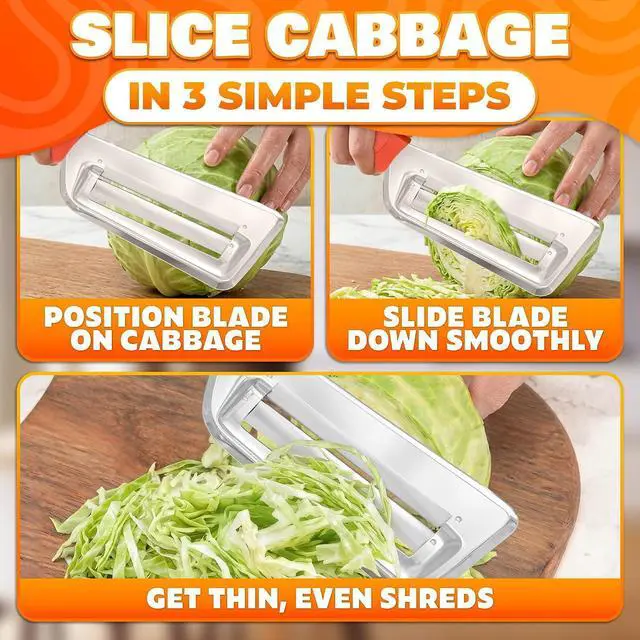 Alt view image 5 of 7 - Cabbage Shredder with Dual Blade, 11.8 Inch Stainless Steel Slicer
