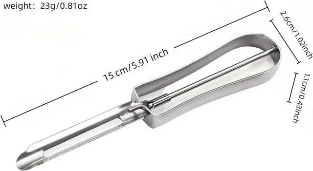 Alt view image 2 of 7 - Professional Stainless Steel Peeler - Swivel Blade, Ergonomic Handle, Potato Eye Remover - Commercial Grade Vegetable Peeler for Potatoes, Carrots, Apples - Dishwasher Safe