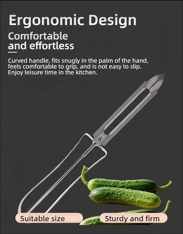 Alt view image 5 of 7 - Professional Stainless Steel Peeler - Swivel Blade, Ergonomic Handle, Potato Eye Remover - Commercial Grade Vegetable Peeler for Potatoes, Carrots, Apples - Dishwasher Safe