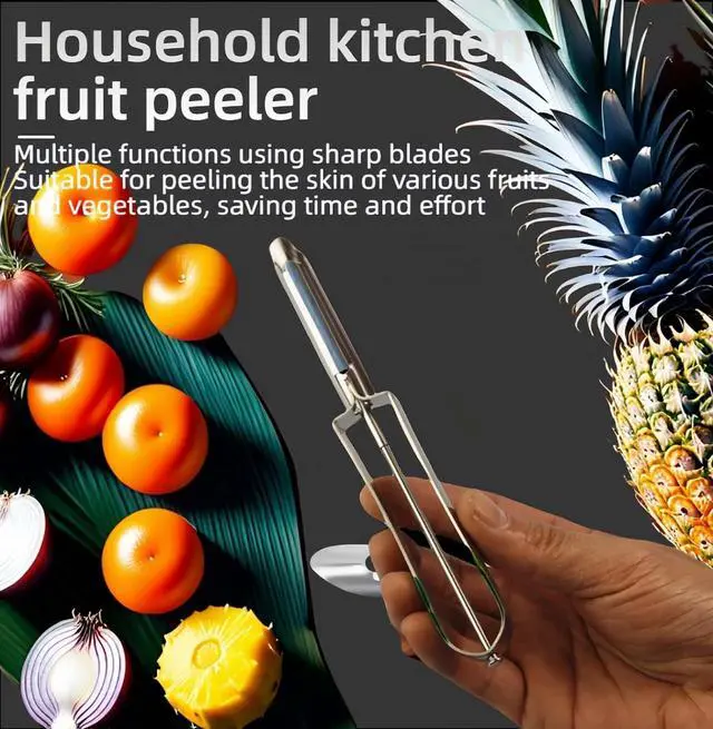 Alt view image 6 of 7 - Professional Stainless Steel Peeler - Swivel Blade, Ergonomic Handle, Potato Eye Remover - Commercial Grade Vegetable Peeler for Potatoes, Carrots, Apples - Dishwasher Safe