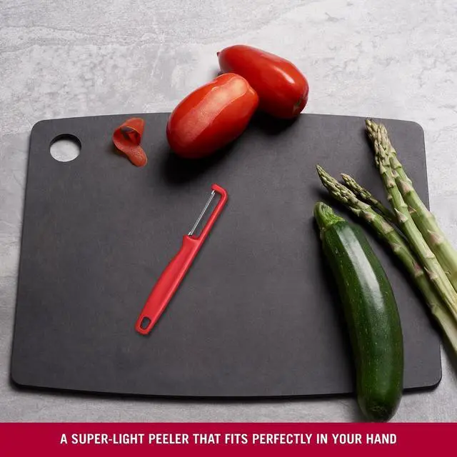Alt view image 5 of 6 - Victorinox Iota Peeler for Vegetables Fruits, Serrated Edge,Swiss Made, Red