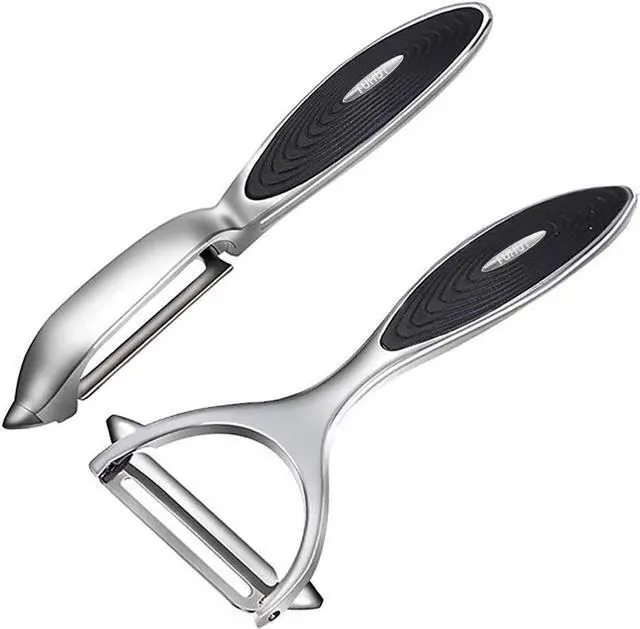 Main image of FUHUY Vegetable, Apple Peelers for kitchen, Fruit, Carrot, Veggie, Potatoes Peeler, Y-Shaped and I-Shaped Stainless Steel Peelers, with Ergonomic Non-Slip Handle & Sharp Blade, Good Sturdy (2PCS)