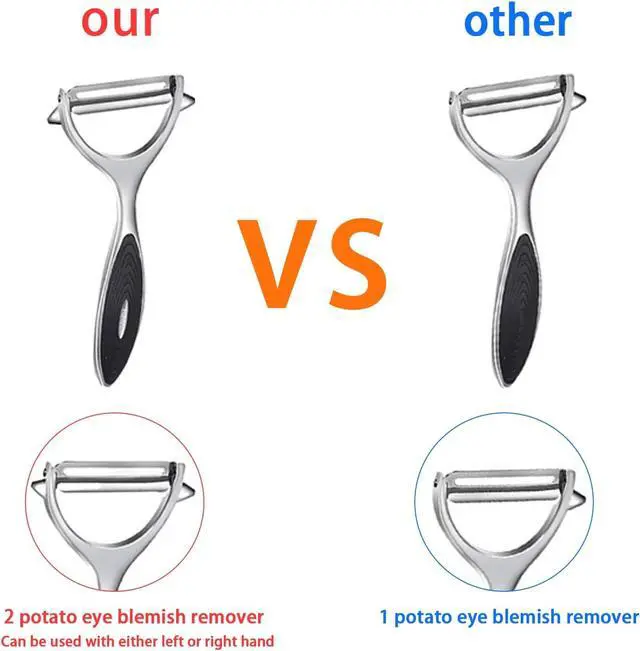 Alt view image 3 of 6 - FUHUY Vegetable, Apple Peelers for kitchen, Fruit, Carrot, Veggie, Potatoes Peeler, Y-Shaped and I-Shaped Stainless Steel Peelers, with Ergonomic Non-Slip Handle & Sharp Blade, Good Sturdy (2PCS)