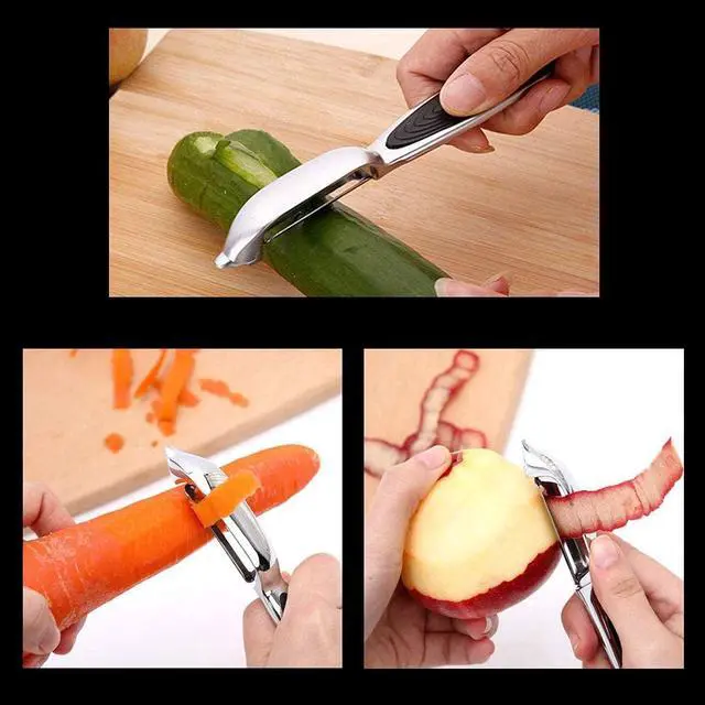 Alt view image 4 of 6 - FUHUY Vegetable, Apple Peelers for kitchen, Fruit, Carrot, Veggie, Potatoes Peeler, Y-Shaped and I-Shaped Stainless Steel Peelers, with Ergonomic Non-Slip Handle & Sharp Blade, Good Sturdy (2PCS)
