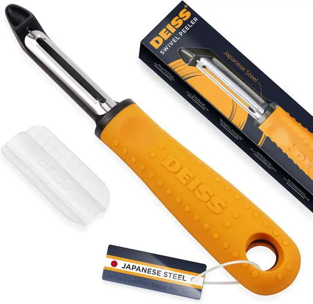 Main image of Deiss PRO Swivel Vegetable Peeler - Sharp Japan Stainless Steel Peeler With Easy Non-Slip Hand Grip, Potato Peelers For Kitchen, Fruit, Carrot, Apple, Veggie, Kiwi, Durable, Dishwasher Safe