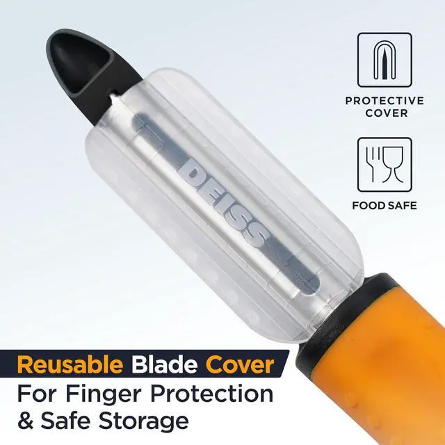 Alt view image 5 of 7 - Deiss PRO Swivel Vegetable Peeler - Sharp Japan Stainless Steel Peeler With Easy Non-Slip Hand Grip, Potato Peelers For Kitchen, Fruit, Carrot, Apple, Veggie, Kiwi, Durable, Dishwasher Safe