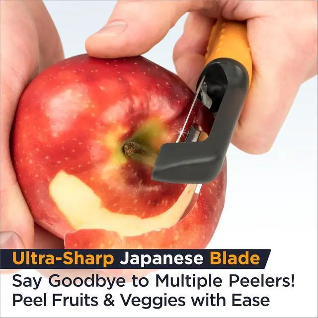 Alt view image 6 of 7 - Deiss PRO Swivel Vegetable Peeler - Sharp Japan Stainless Steel Peeler With Easy Non-Slip Hand Grip, Potato Peelers For Kitchen, Fruit, Carrot, Apple, Veggie, Kiwi, Durable, Dishwasher Safe