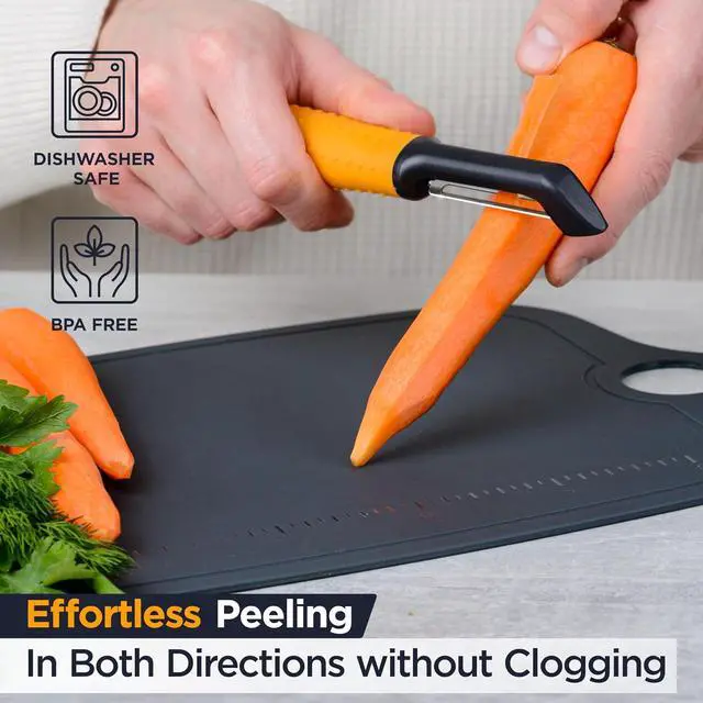 Alt view image 4 of 7 - Deiss PRO Swivel Vegetable Peeler - Sharp Japan Stainless Steel Peeler With Easy Non-Slip Hand Grip, Potato Peelers For Kitchen, Fruit, Carrot, Apple, Veggie, Kiwi, Durable, Dishwasher Safe