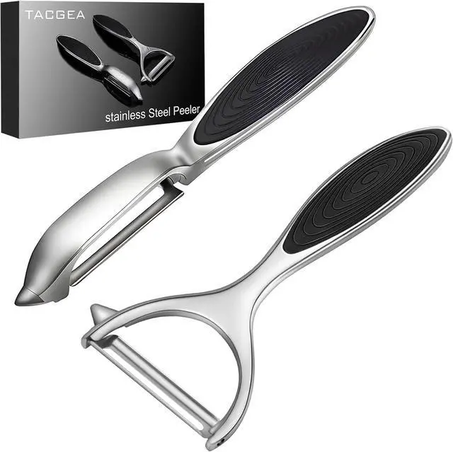 Main image of TACGEA Vegetable Peeler for Kitchen, Potato Peelers for Fruit Straight Blade, Durable Non-Slip Handle, Set of 2