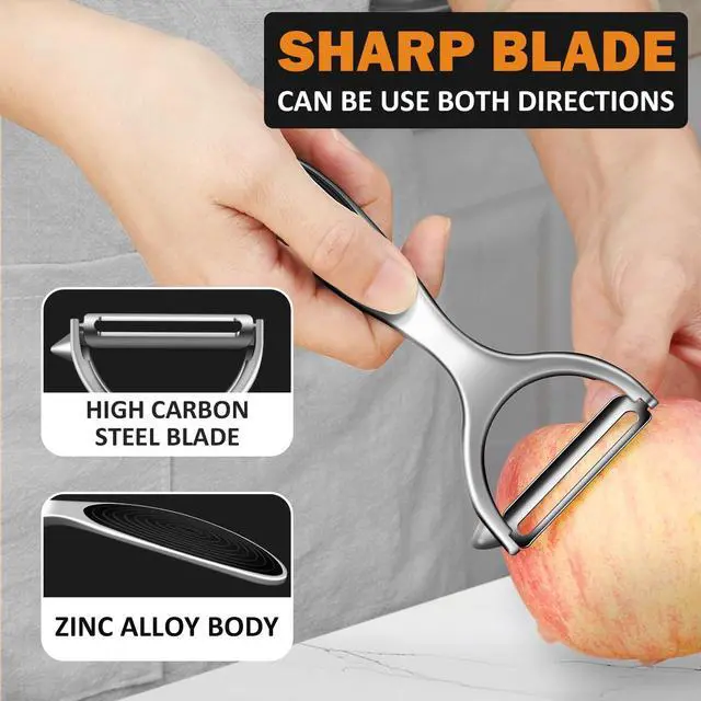 Alt view image 3 of 6 - TACGEA Vegetable Peeler for Kitchen, Potato Peelers for Fruit Straight Blade, Durable Non-Slip Handle, Set of 2