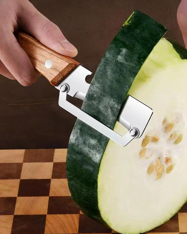 Alt view image 4 of 6 - Multi-Functional Vegetable Peeler with Wooden Handle - Stainless Steel Blade Fruit Peeler & Bottle Opener Kitchen Gadget for Potato, Carrot, Pineapple (1 Pack)