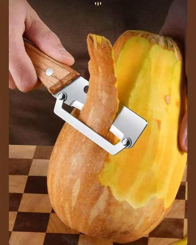 Alt view image 3 of 6 - Multi-Functional Vegetable Peeler with Wooden Handle - Stainless Steel Blade Fruit Peeler & Bottle Opener Kitchen Gadget for Potato, Carrot, Pineapple (1 Pack)