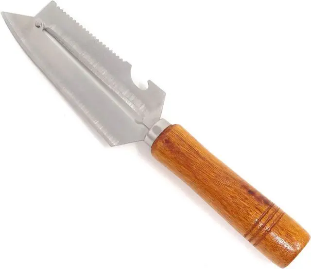 Main image of Honbay Sharp Multifunctional Stainless Steel Wooden Handle Knife Fruits Peeler Vegetables Knife Fish Scales Scraper Bottle Opener