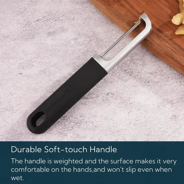 Alt view image 5 of 7 - KITCHENDAO Swivel Vegetable Potato Peeler for Kitchen -Durable Japanese 420J2 Stainless Steel Sharp Dual Blade- Built-in Eye Remover, Ergonomic Soft-touch Handle - Dishwasher Safe-Black