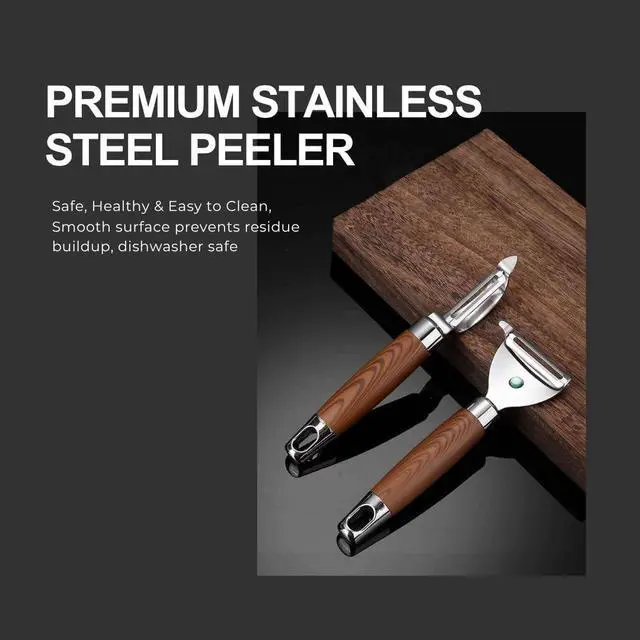 Alt view image 6 of 6 - Swivel Vegetable Peeler Set 2 Pack (Straight & Y-Type), Ultra Sharp Stainless Steel Blades with Grip Handle, Effortless Peeling for Potato, Carrot, Pumpkin, Cucumber, Apple & More