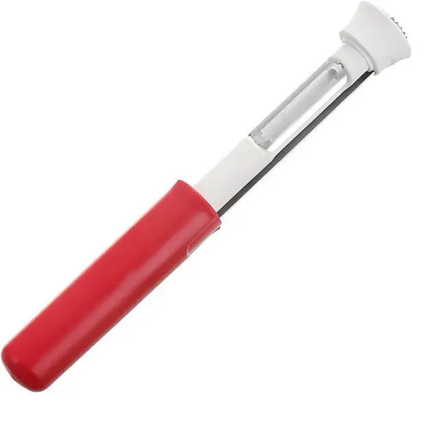 Main image of 2 in 1 Stainless Steel Apple Corer Peeler Kitchen Gadget (Red)