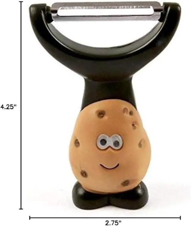 Alt view image 3 of 3 - Joie Mr Potato Y-Shaped Peeler, Cute Kitchen Gadget for Vegetables and Fruit, Create Long Wide Veggie Pasta Strands, Stainless Steel Blade
