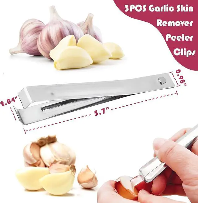Alt view image 2 of 6 - 3PCS Garlic Peeler Clips, Garlic Skin Remover, Avoid Smell on Hands
