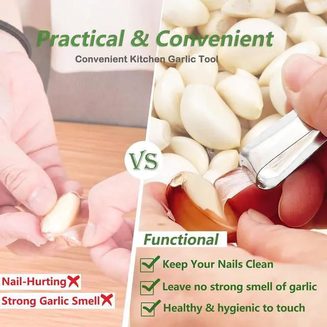 Alt view image 3 of 6 - 3PCS Garlic Peeler Clips, Garlic Skin Remover, Avoid Smell on Hands