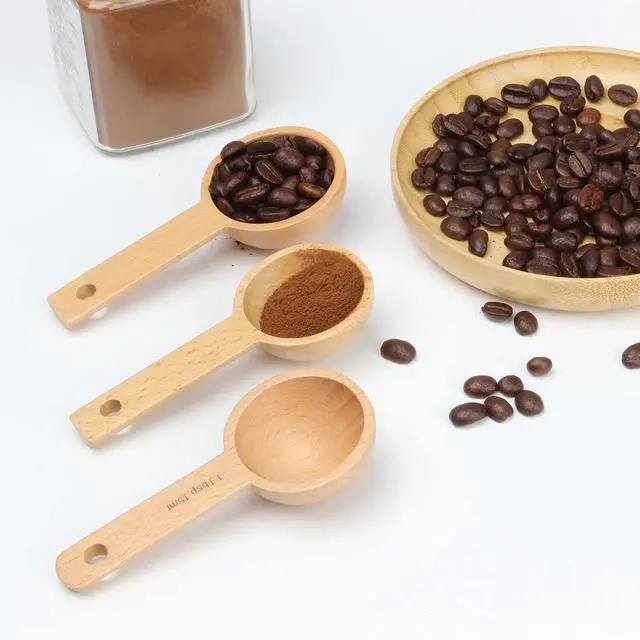 Alt view image 5 of 7 - 4 Pcs Wooden Coffee Spoon, 1 Tbsp Wood Measuring Spoons Utensils