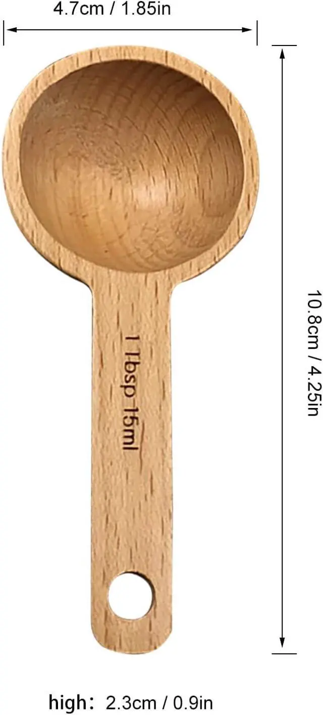 Alt view image 6 of 7 - 4 Pcs Wooden Coffee Spoon, 1 Tbsp Wood Measuring Spoons Utensils