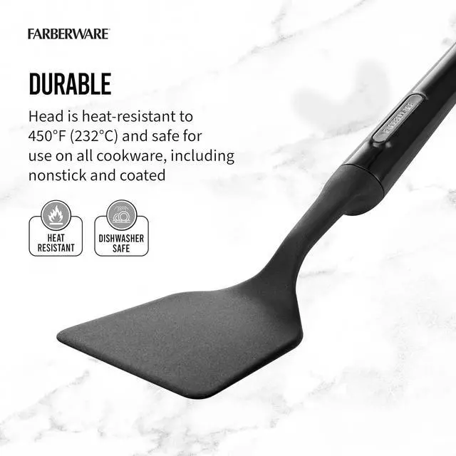 Alt view image 3 of 7 - Farberware Professional Heat Resistant Nylon Short Turner-Safe for Non-Stick Cookware, One Size, Black