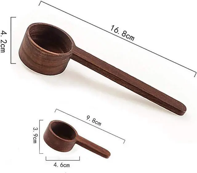 Alt view image 3 of 7 - Coffee Spoons, ablespoon Scoop, Coffee Ground Spoon, Measuring for Ground Beans or tea, Soup Cooking Mixing Stirrer Kitchen Tools Utensils, 1 Wooden Tea Scoop (Walnut Wooden 3.86 in
