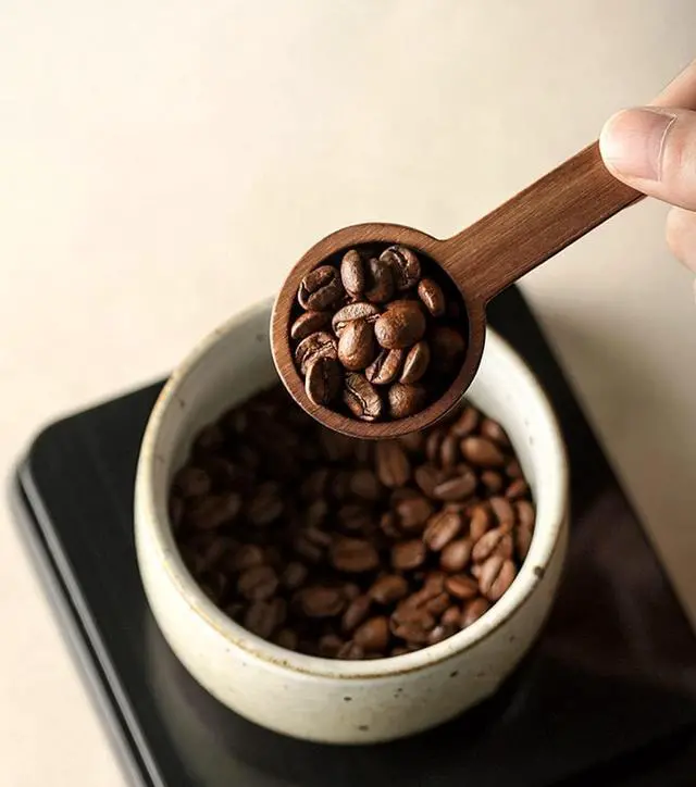 Alt view image 4 of 7 - Coffee Spoons, ablespoon Scoop, Coffee Ground Spoon, Measuring for Ground Beans or tea, Soup Cooking Mixing Stirrer Kitchen Tools Utensils, 1 Wooden Tea Scoop (Walnut Wooden 3.86 in