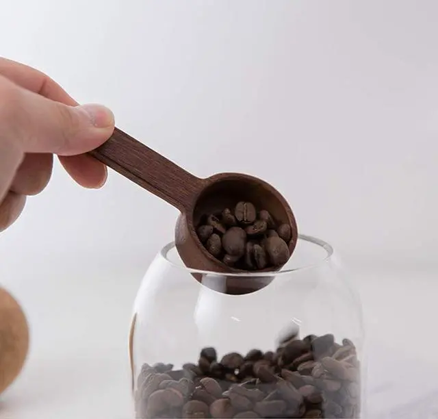 Alt view image 6 of 7 - Coffee Spoons, ablespoon Scoop, Coffee Ground Spoon, Measuring for Ground Beans or tea, Soup Cooking Mixing Stirrer Kitchen Tools Utensils, 1 Wooden Tea Scoop (Walnut Wooden 3.86 in
