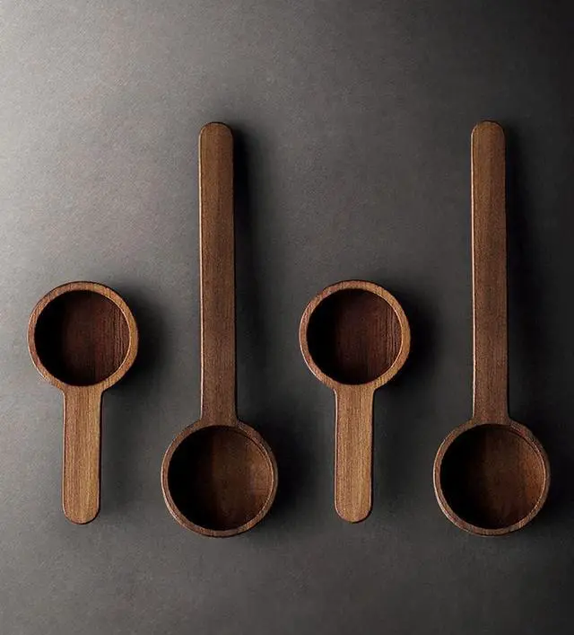 Alt view image 7 of 7 - Coffee Spoons, ablespoon Scoop, Coffee Ground Spoon, Measuring for Ground Beans or tea, Soup Cooking Mixing Stirrer Kitchen Tools Utensils, 1 Wooden Tea Scoop (Walnut Wooden 3.86 in