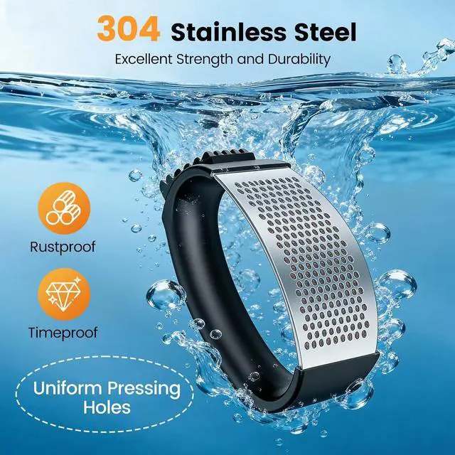Alt view image 4 of 7 - Garlic Press Rocker Set with Garlic Peeler & Cleaning Brush,Stainless Steel Garlic Mincer Crusher,Easy Kitchen Gadget for Effortless Smashing,Kitchen Essentials,Home and Kitchen Utensils Accessories