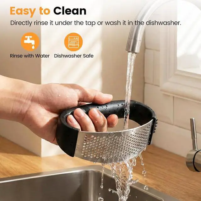 Alt view image 6 of 7 - Garlic Press Rocker Set with Garlic Peeler & Cleaning Brush,Stainless Steel Garlic Mincer Crusher,Easy Kitchen Gadget for Effortless Smashing,Kitchen Essentials,Home and Kitchen Utensils Accessories