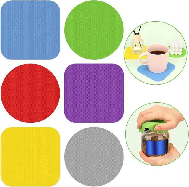 Main image of Leezmark 6 Pcs Jar Opener, Rubber Jar Grippers Multi-function Silicone Jar Gripper Pads Bottle Lid Opener Jar Openers for Seniors with Arthritis Weak Hands (6 Colors)