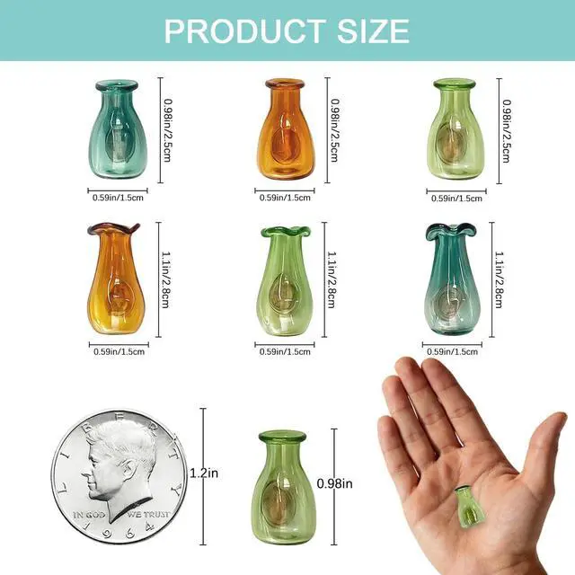 Alt view image 2 of 7 - 6Pcs Mini Vase Magnets for Fridge,Cute 3D Magnetic Decor,Plant Color