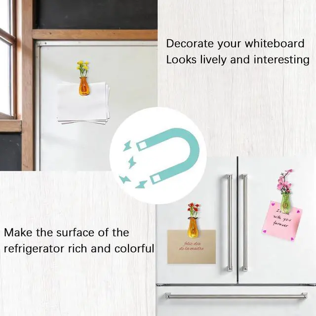 Alt view image 6 of 7 - 6Pcs Mini Vase Magnets for Fridge,Cute 3D Magnetic Decor,Plant Color