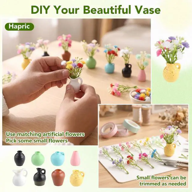 Alt view image 2 of 6 - Hapric 8 Pcs Cute Mini Vase Fridge Magnets for Refrigerator Decorative