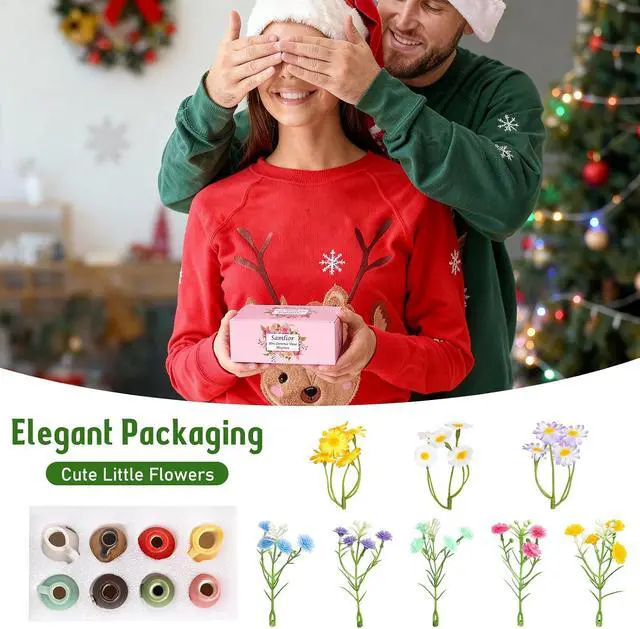 Alt view image 3 of 7 - 8PCS Mini Ceramic Vase Fridge Magnets, Cute Tiny Flower Vase Fridge Magnets with Artificial Flowers for Refrigerator Office and Kitchen Cabinet Decoration