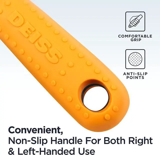 Alt view image 7 of 7 - Deiss PRO Swivel Vegetable Peeler - Sharp Stainless Steel Peeler With Easy Non-Slip Hand Grip, Potato Peelers For Kitchen, Fruit, Carrot, Apple, Veggie, Kiwi, Durable, And Dishwasher Safe (ORANGE)