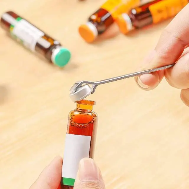 Alt view image 3 of 6 - Mini Bottle Opener Botox Vials Opener Phial Cap Remover Oral Liquid Cap Lifter Clinic Hospital Medicine Bottle Opener Soad Beer Canned Beverages Opener Simple Small Strong (2 PCS)