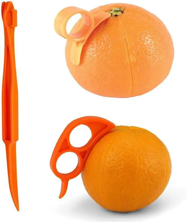Alt view image 2 of 7 - Orange Citrus Peelers, Cosmer Set of 15 Plastic Easy Slicer Cutter Peeler Remover Opener Kitchen Accessories Knife Cooking Tool Kitchen Gadgets (Set A)