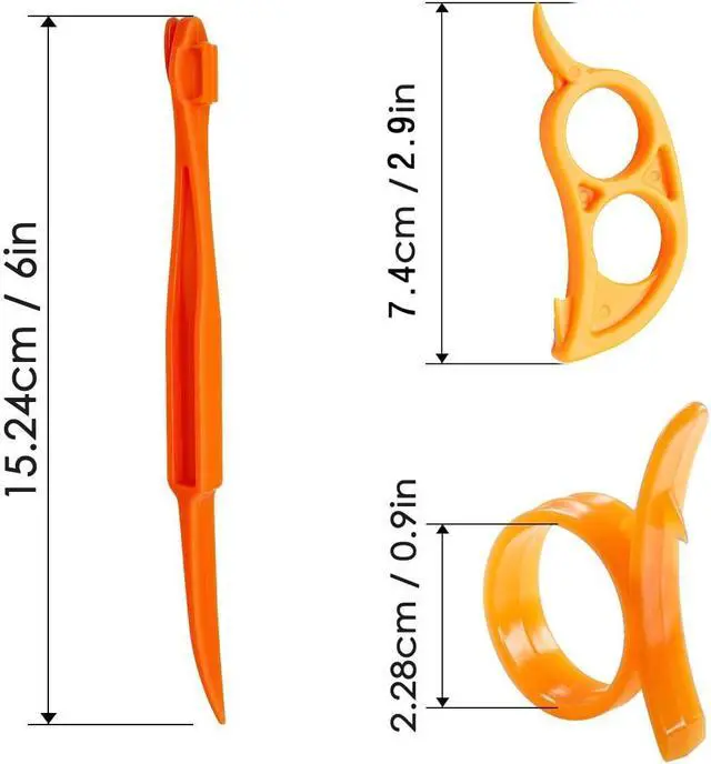 Alt view image 3 of 7 - Orange Citrus Peelers, Cosmer Set of 15 Plastic Easy Slicer Cutter Peeler Remover Opener Kitchen Accessories Knife Cooking Tool Kitchen Gadgets (Set A)