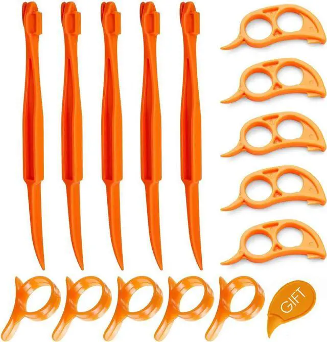 Main image of Orange Citrus Peelers, Cosmer Set of 15 Plastic Easy Slicer Cutter Peeler Remover Opener Kitchen Accessories Knife Cooking Tool Kitchen Gadgets (Set A)
