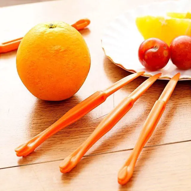 Alt view image 4 of 7 - Orange Citrus Peelers, Cosmer Set of 15 Plastic Easy Slicer Cutter Peeler Remover Opener Kitchen Accessories Knife Cooking Tool Kitchen Gadgets (Set A)