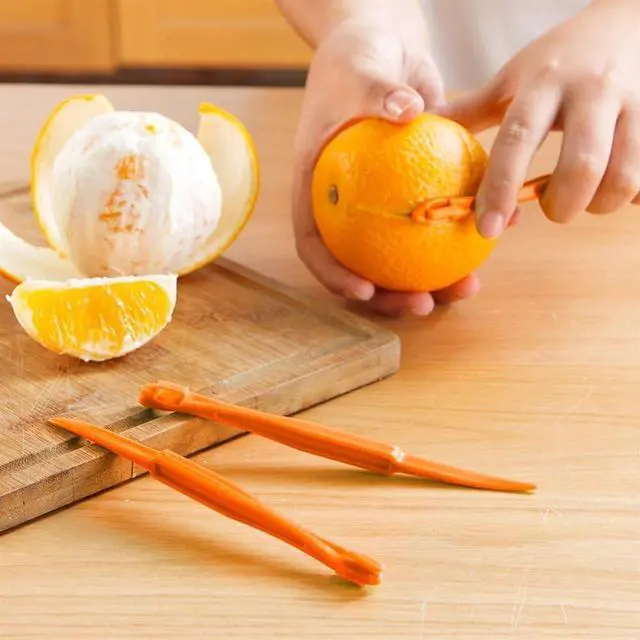 Alt view image 5 of 7 - Orange Citrus Peelers, Cosmer Set of 15 Plastic Easy Slicer Cutter Peeler Remover Opener Kitchen Accessories Knife Cooking Tool Kitchen Gadgets (Set A)