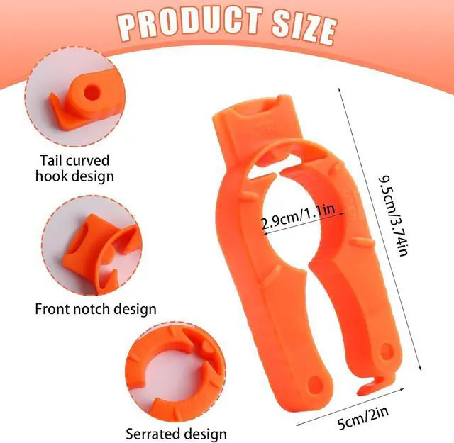 Alt view image 2 of 7 - 6-Pack Plastic Bottle Cap Opener, 3-in-1 Multi-Purpose Gripper Water Bottle Opener for Arthritic Hands, Easy-Twist Jar Opener Tool for Kitchen, Camping & Outdoor Use (Orange, Blue, White)