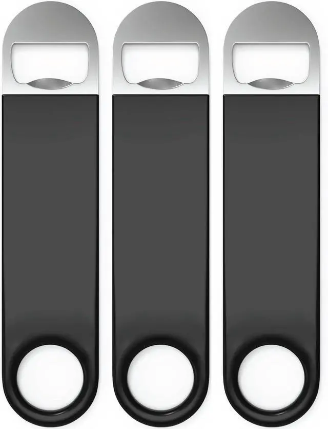 Main image of Bartender Bottle Openers, Beer Bottle Openers, Speed Openers 3 Pack by Premium Cold One. Professional Grade: Rubber Coated, Stainless Steel. Large, 7 inch