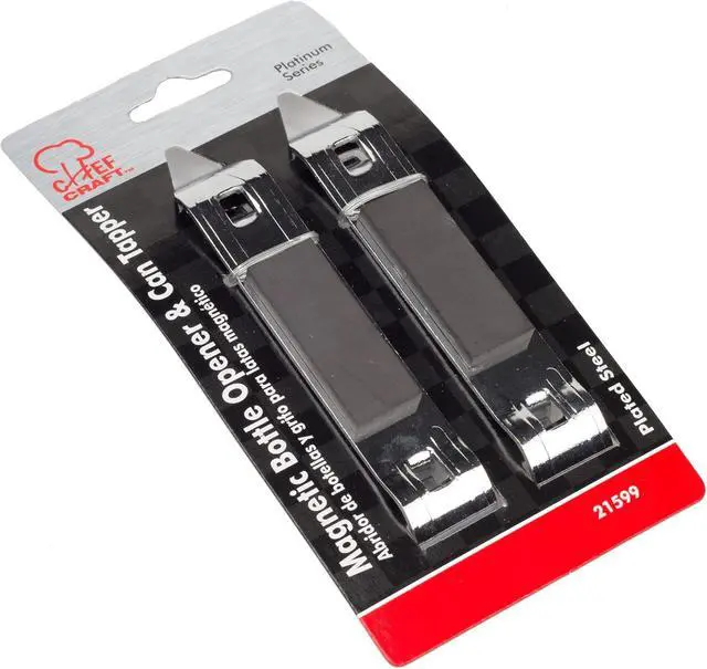Alt view image 2 of 7 - Chef Craft Select Iron Plated Bottle Opener/Can Tapper with Magnet, Pack of 2, 1, Grey
