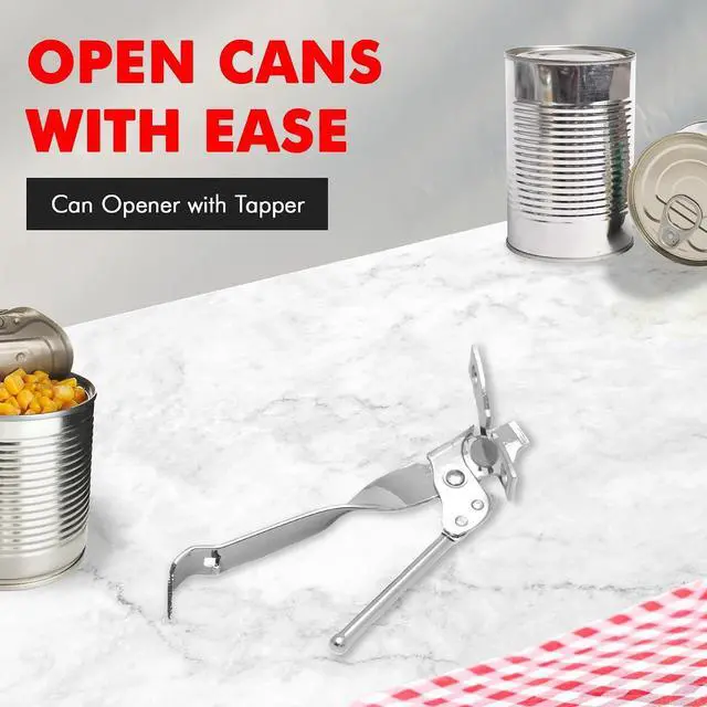 Alt view image 2 of 7 - Chef Craft Select Can Opener with Tapper, 6.5 inches in length, Nickle Plated